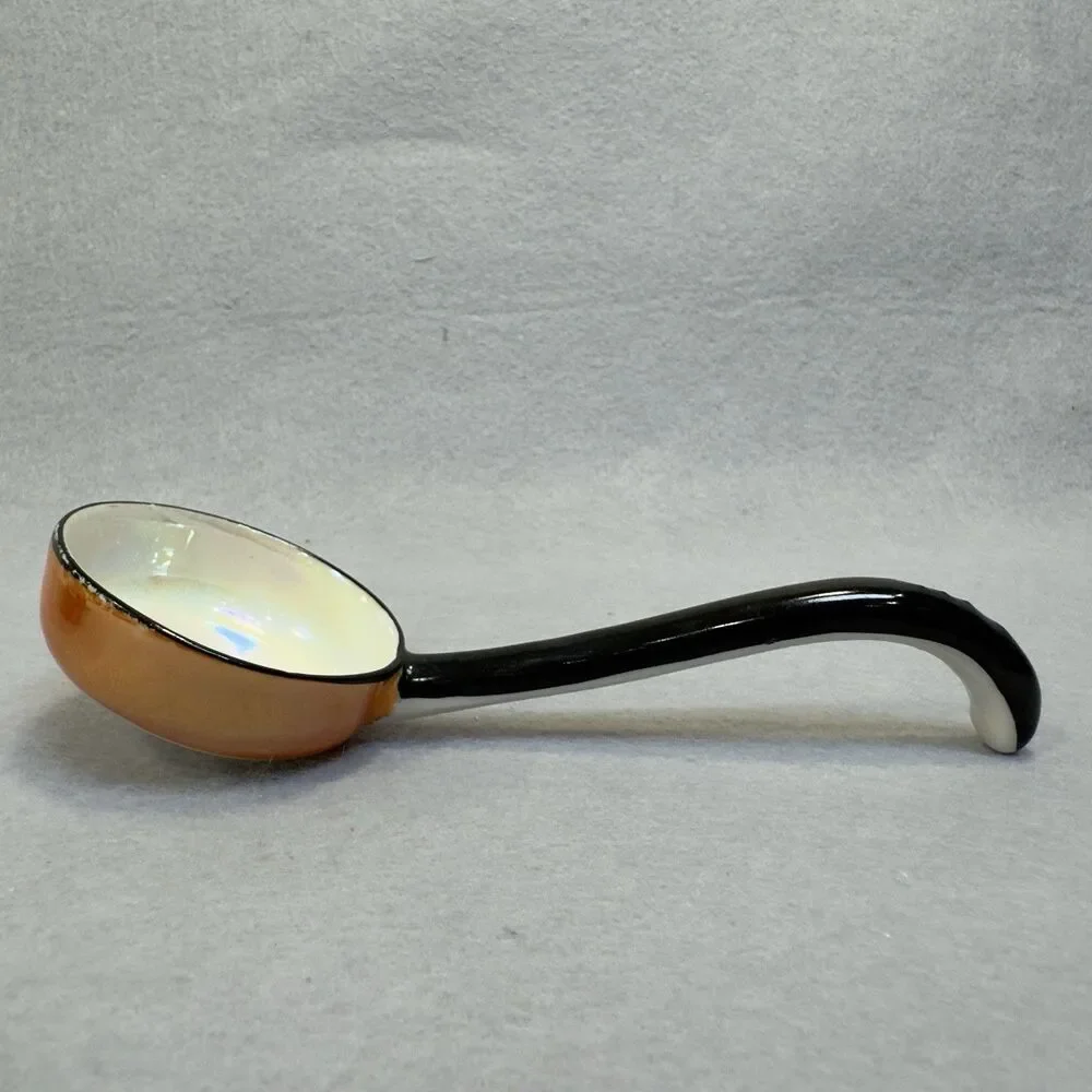 Vintage 1920s Noritake Art Deco Lusterware Mayonnaise Bowl Ladle Set